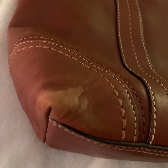 Coach Hampton Vintage Cognac Smooth Leather Tote Shoulder Bag - Picture 10 of 16